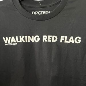 WALKING RED FLAG MENS GRAPHIC TEE SHIRT, large
